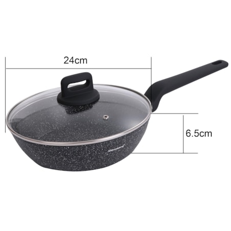 Patelnia głęboka z powłoką marmurową 24cm indukcja KLAUSBERG