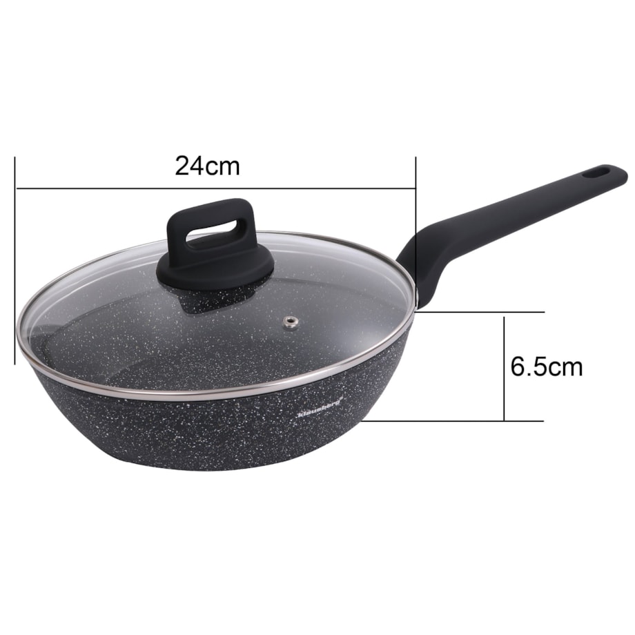 Patelnia głęboka z powłoką marmurową 24cm indukcja KLAUSBERG
