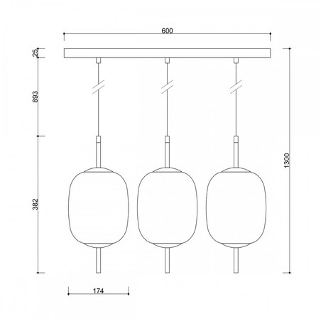 EPLI mini 3L potrójna sufitowa lampa wisząca