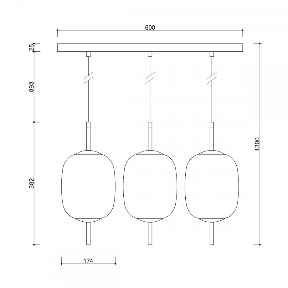 EPLI mini 3L potrójna sufitowa lampa wisząca