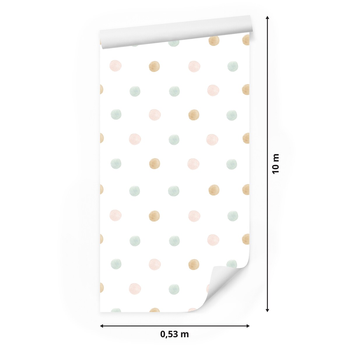 Tapeta Do Pokoju Dziecięcego Drobne Akwarelowe Groszki