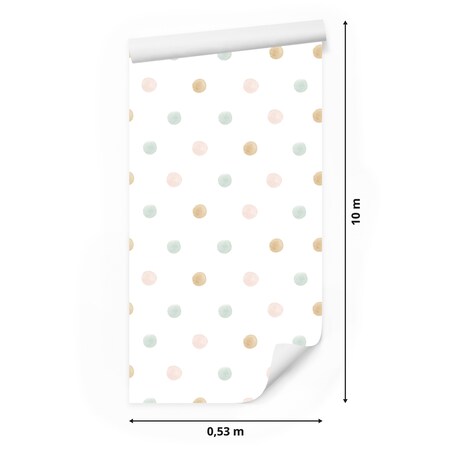 Tapeta Do Pokoju Dziecięcego Drobne Akwarelowe Groszki