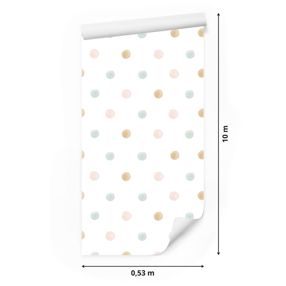 Tapeta Do Pokoju Dziecięcego Drobne Akwarelowe Groszki