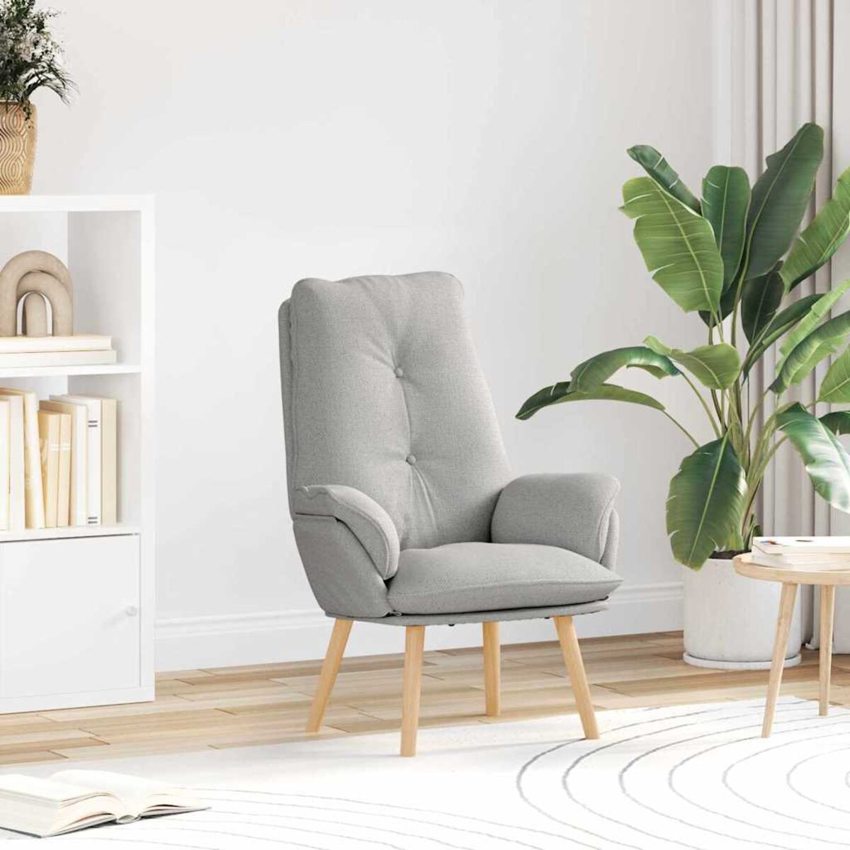 vidaXL Fotel relaksacyjny Szary chmura 69 x 74 x 93 cm tkanina