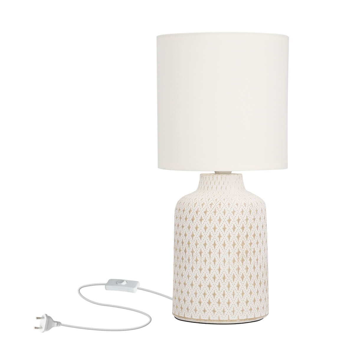Stołowa lampka ceramiczna Iner 41-79848 Candellux abażurowa biała