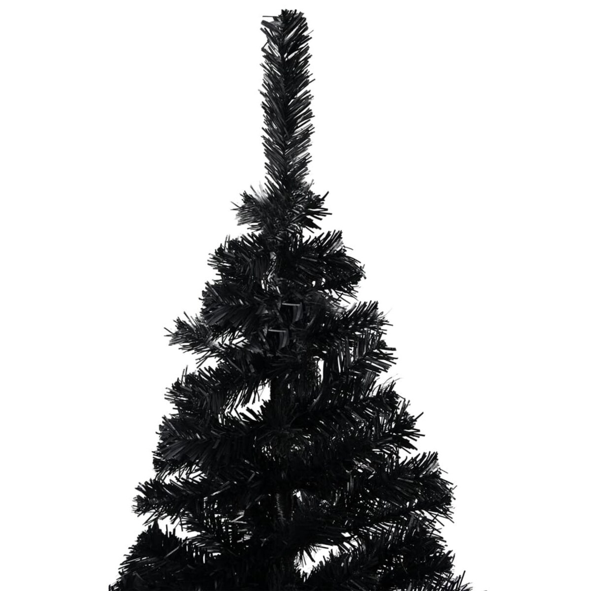 vidaXL Sztuczna choinka z lampkami i bombkami, czarna, 120 cm, PVC
