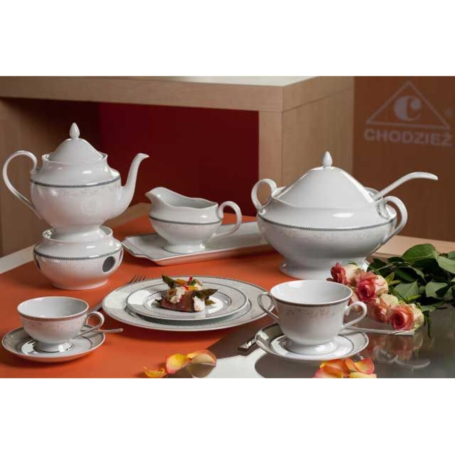 Garnitur do herbaty dla 6 osób 21 el. Astra Marzenie Platynowe B601