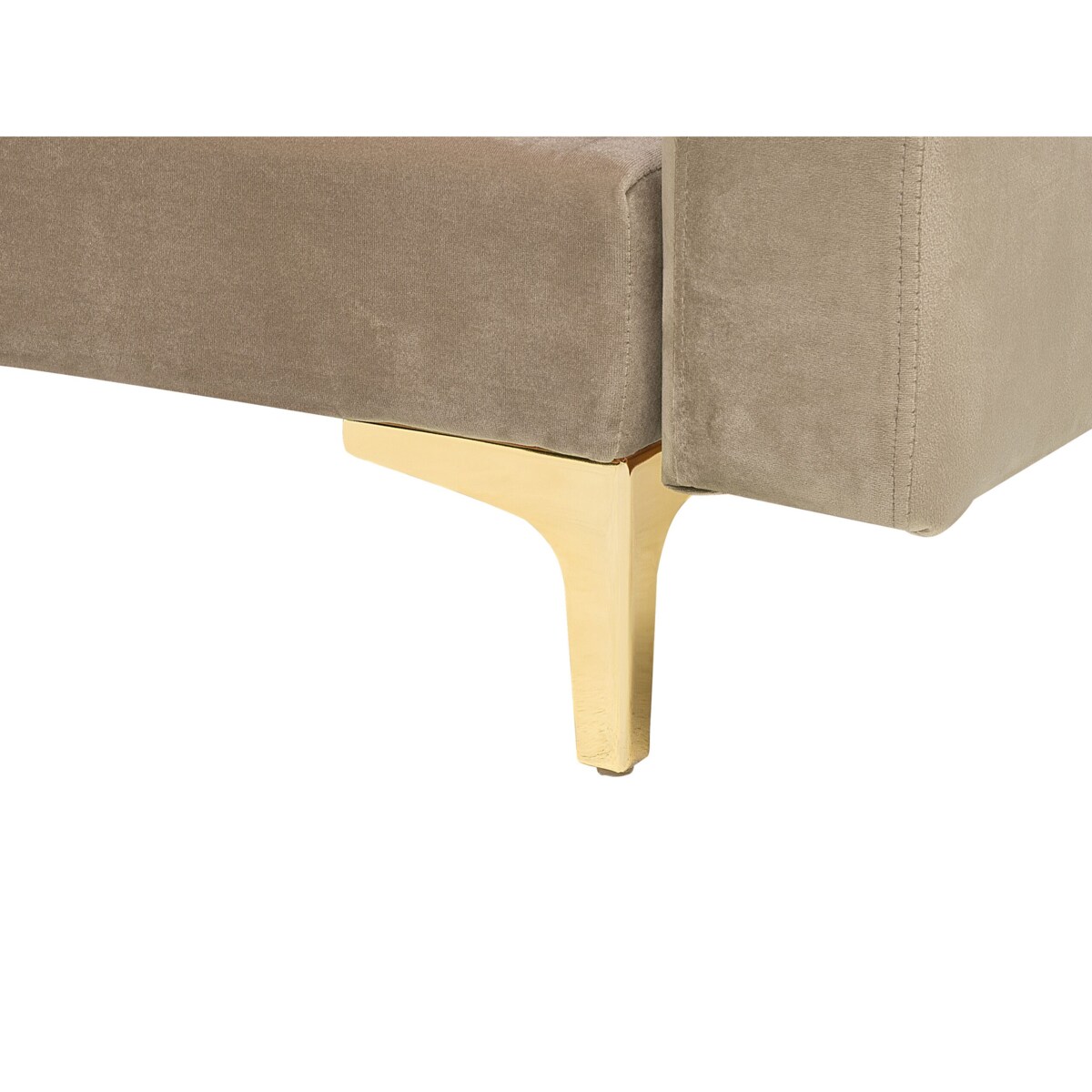 Sofa rozkładana welurowa beżowa ABERDEEN