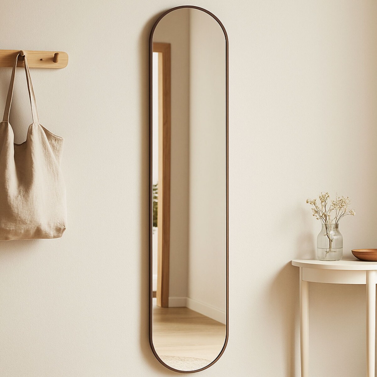 Owalne lustro na ścianę SORO, 30 x 100 cm
