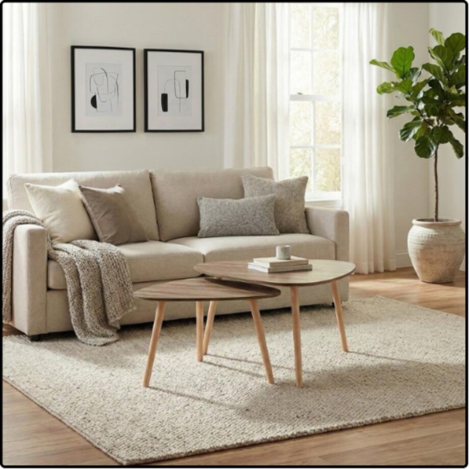 Stolik kawowy rustykalny okrągły zestaw stolików kawowych ława loft 2w1