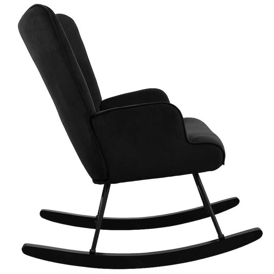 Fotel bujany tapicerowany welur wygodny wypoczynkowy uszak salon czarny