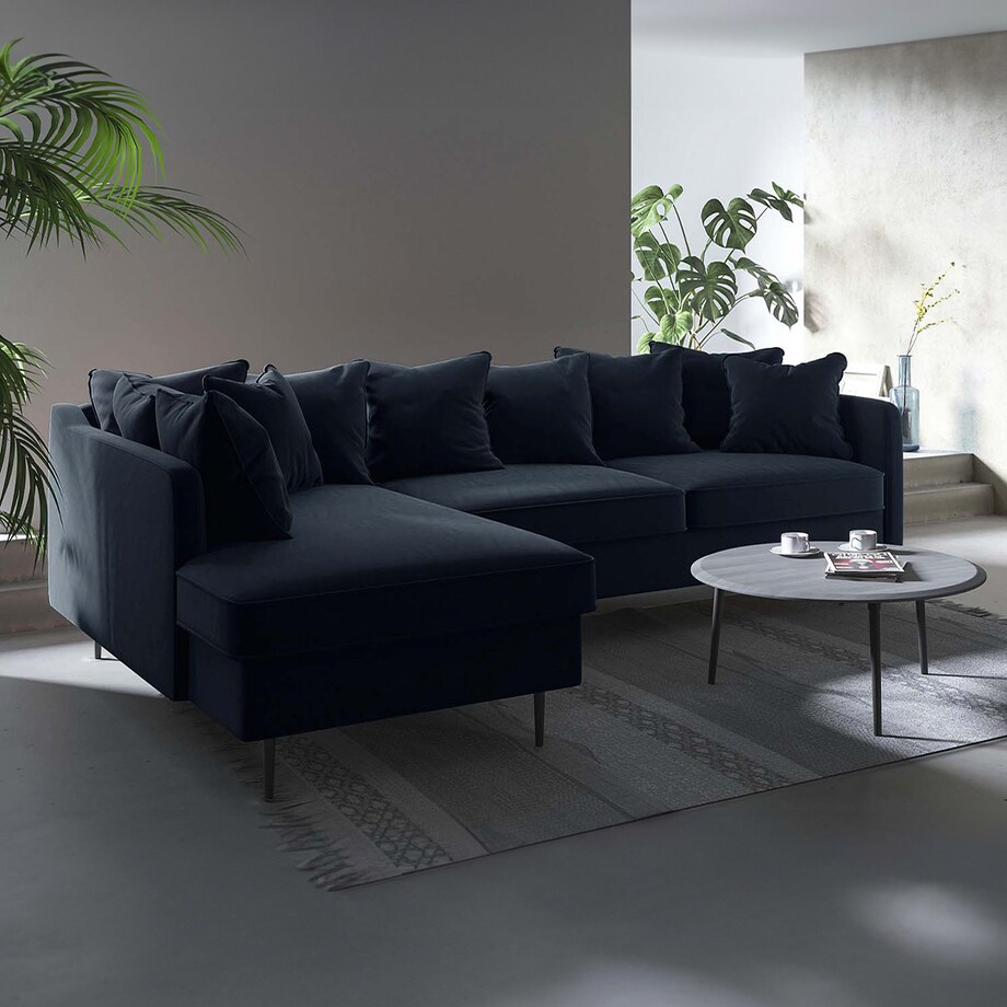 Esme Sofa narożna - ciemnoniebieska