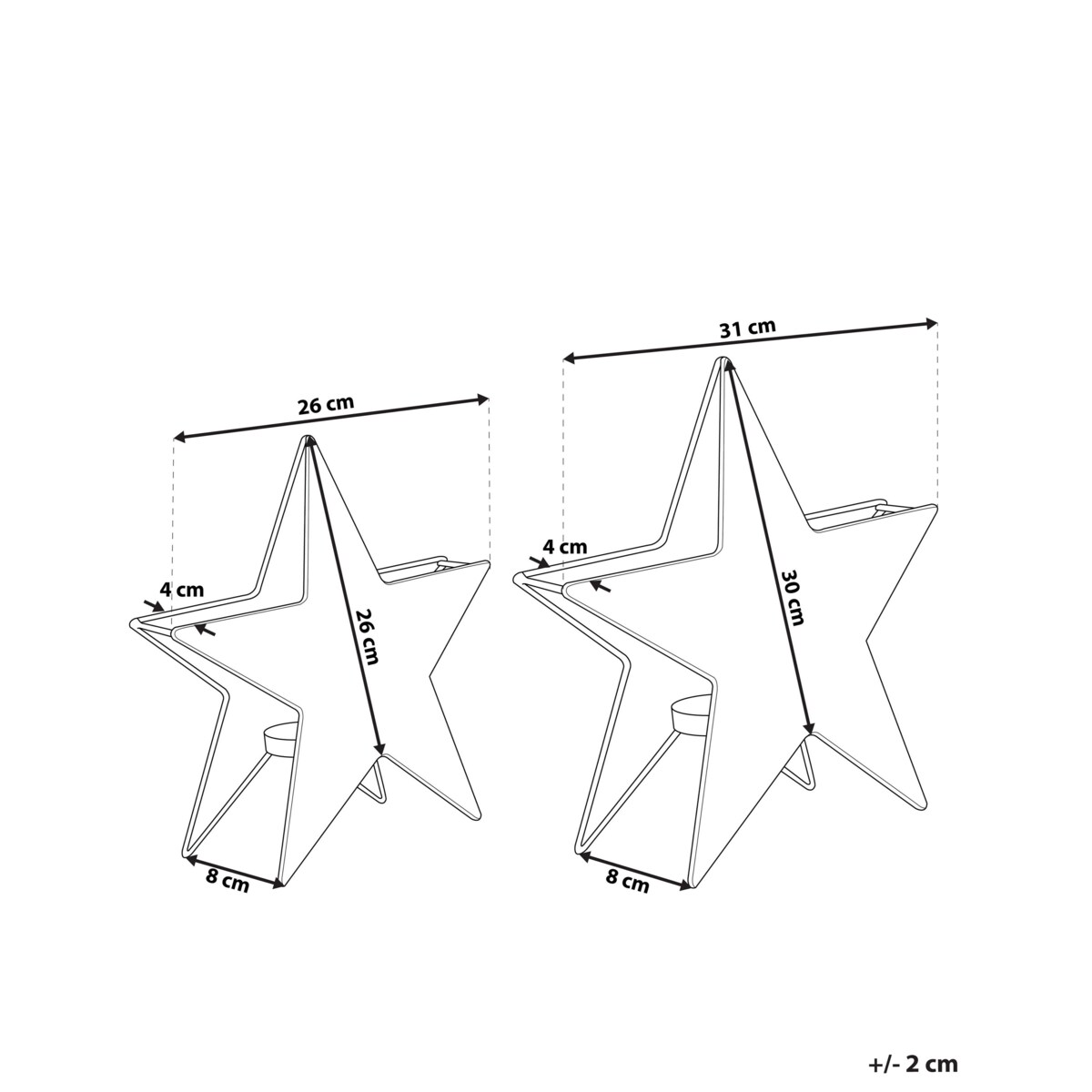 Zestaw 2 świeczników metalowych srebrny TORNIO