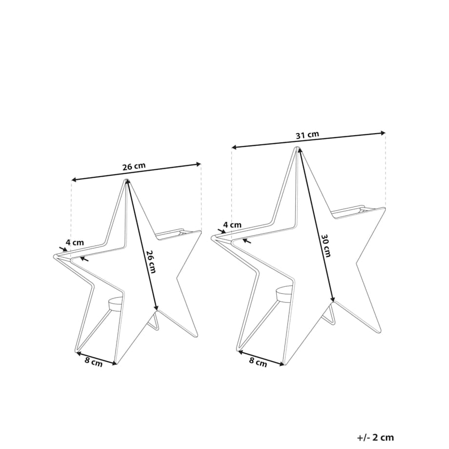 Zestaw 2 świeczników metalowych srebrny TORNIO