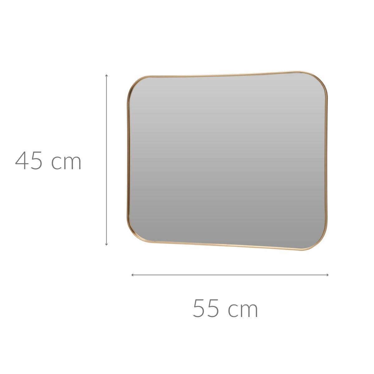 Lustro prostokątne w złotej ramie, 55 x 45 cm