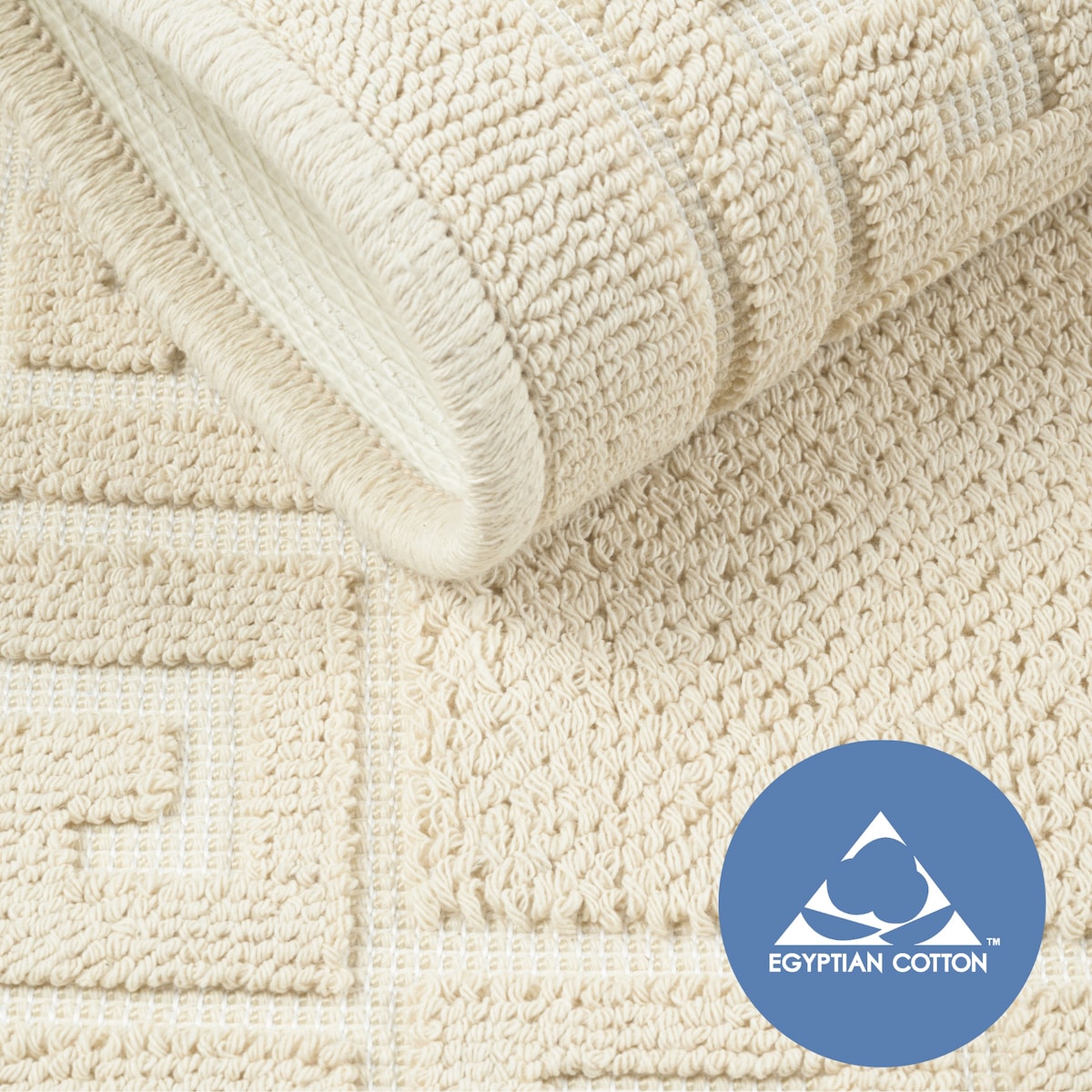 Dywanik łazienkowy Lino 73x135 cm bawełniany grecki beżowy