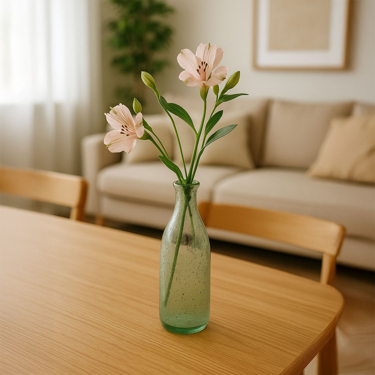 Szklana butelka nakrapiana, Ø 10 cm