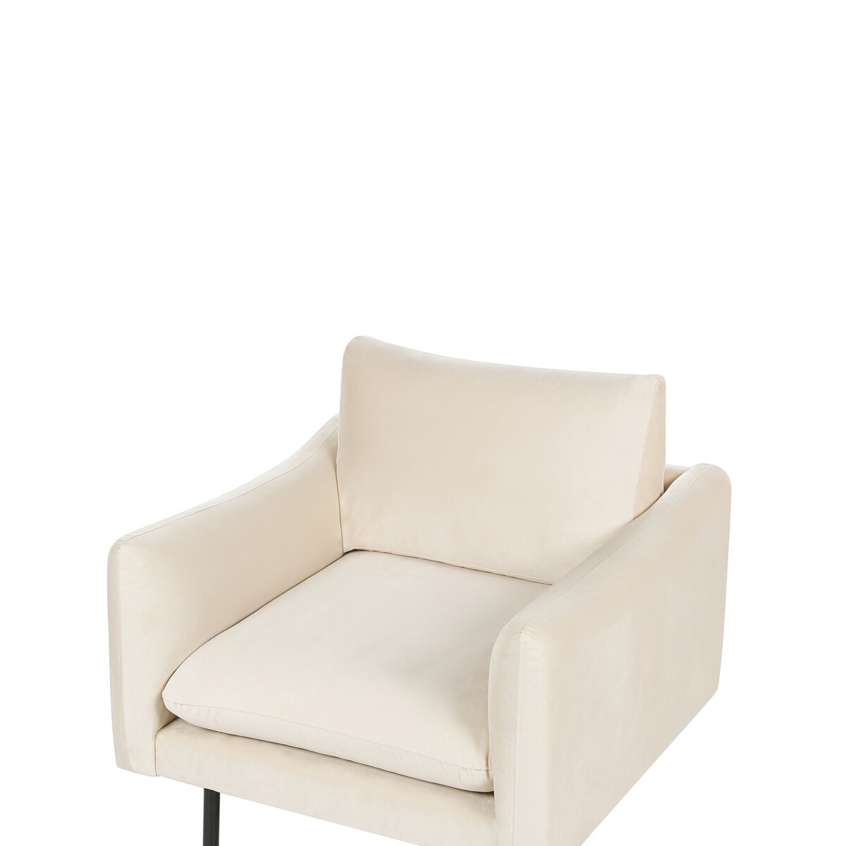 Fotel welurowy jasnobeżowy VINTERBRO