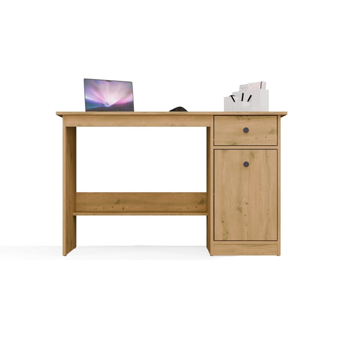 Biurko CHESTER dąb artisan 120x45x75 cm szuflada szafka 1 szt.