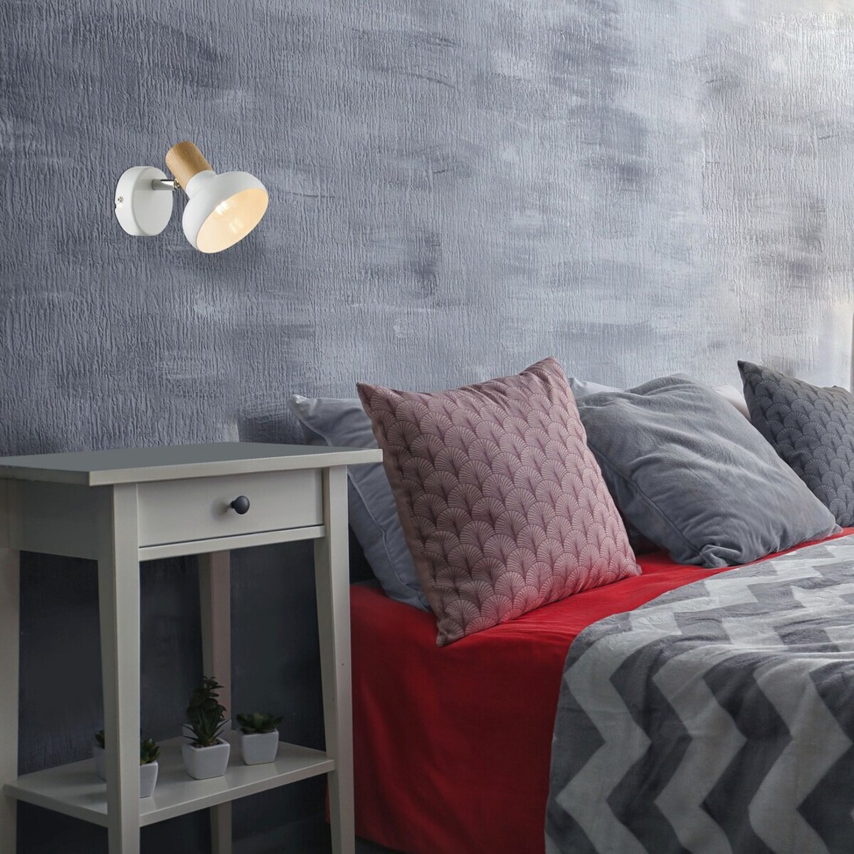 Kinkiet LAMPA ścienna HOLLY 5943 Rabalux skandynawska OPRAWA reflektorek drewno biały