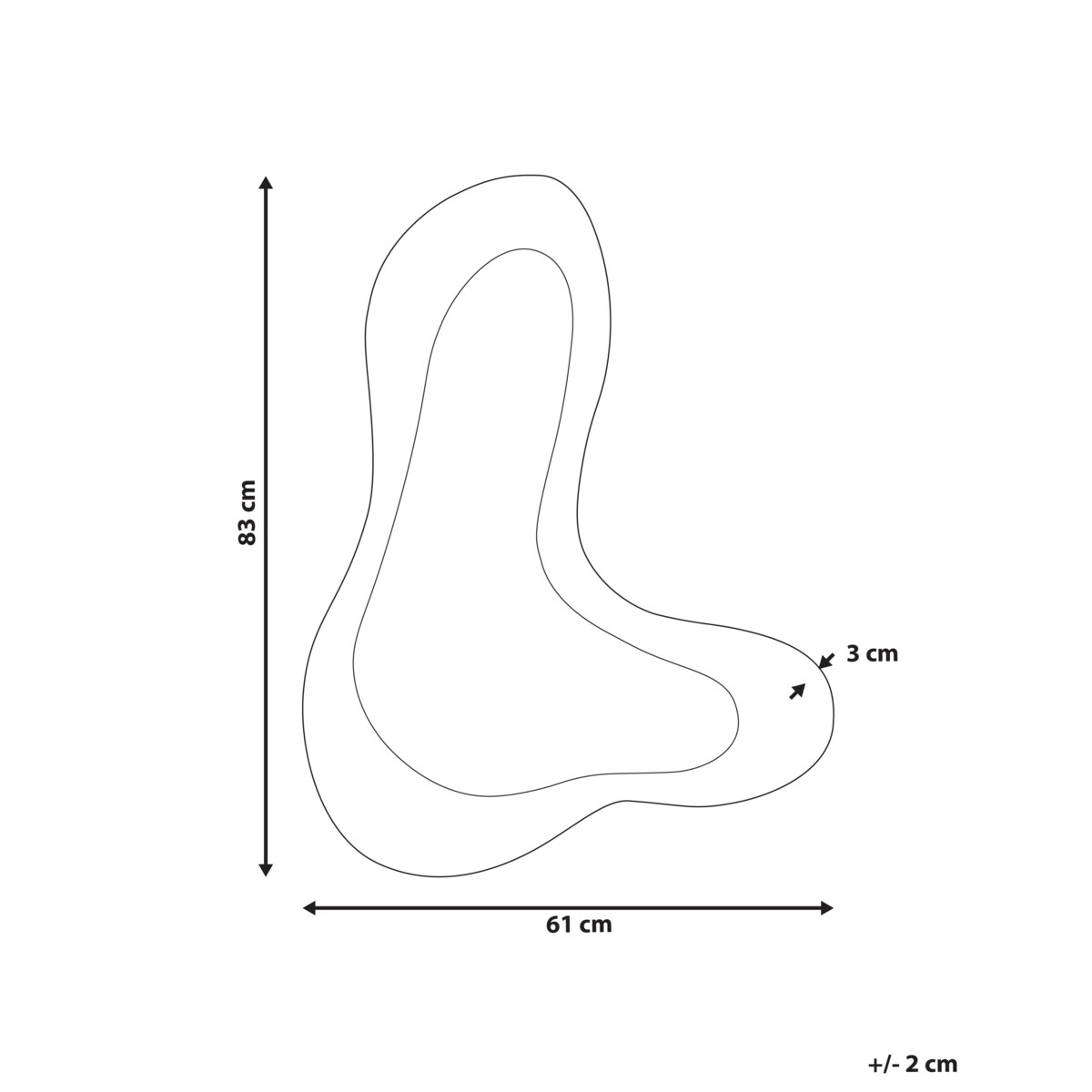 Lustro ścienne GUICLAN 61 cm 83 cm Biały