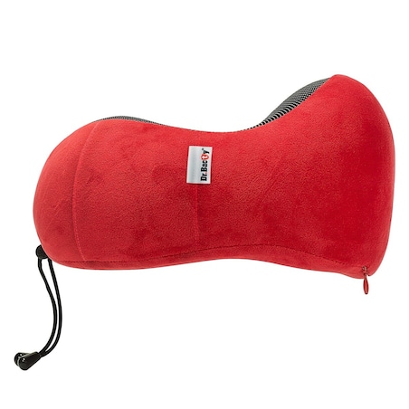 Poduszka podróżna na szyję Dr.Bacty - szara. Plus zatyczki do uszu i opaska na oczy