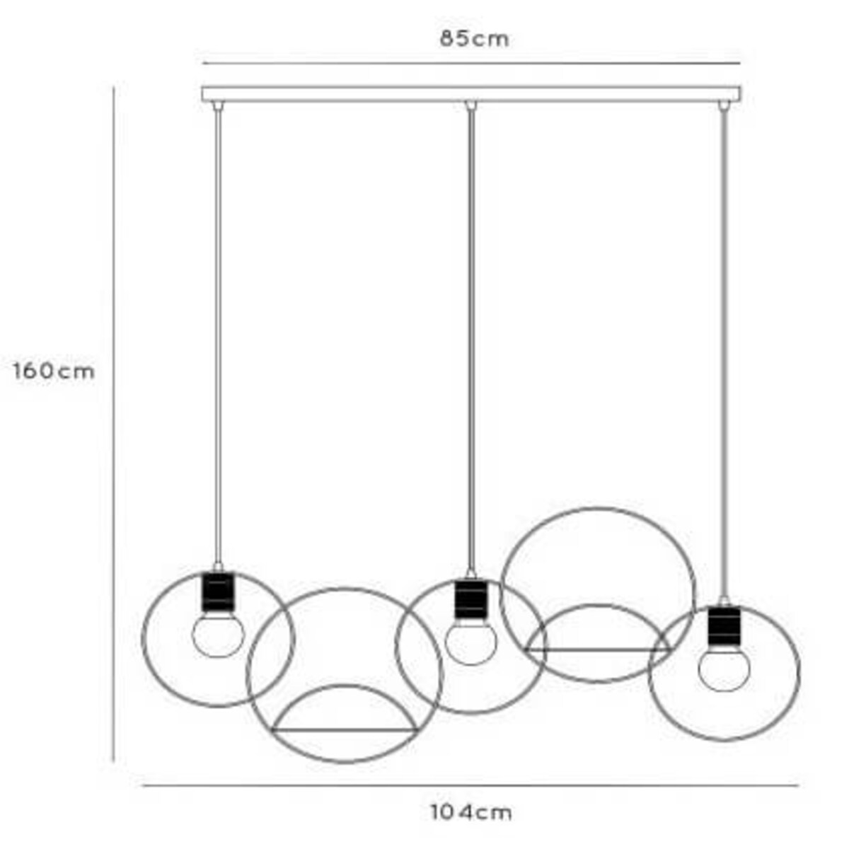 Wisząca lampa okręgi Circle 21425/03/30 Lucide nad stół złota czarna