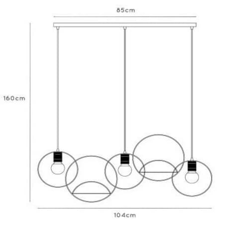 Wisząca lampa okręgi Circle 21425/03/30 Lucide nad stół złota czarna
