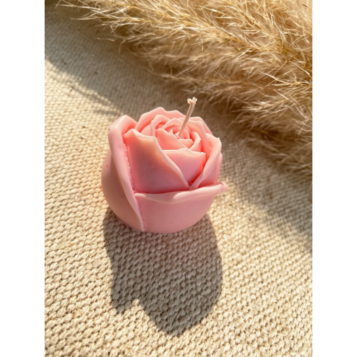 Świeca sojowa ekologiczna dekoracyjna "Rose" 57x60mm różowa
