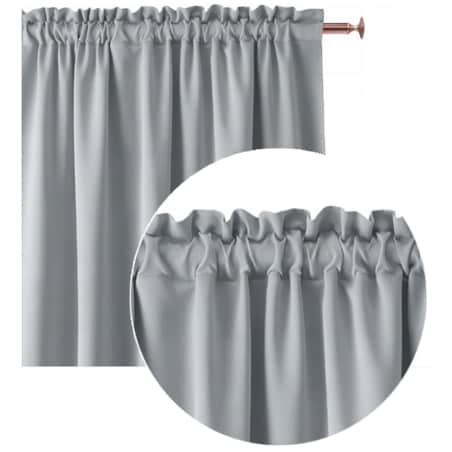 Zasłona Półzaciemniajaca Szara Jasna 140 x 250 Taśma Żabki Gładka Trwała