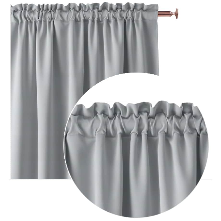 Zasłona Półzaciemniajaca Szara Jasna 140 x 250 Taśma Żabki Gładka Trwała