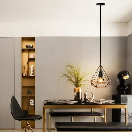 żyrandol metal z liną industrial czarny