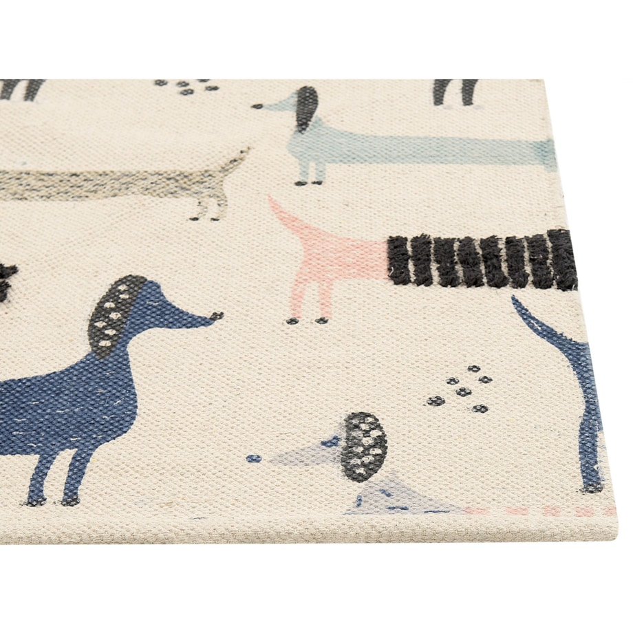Dywan dziecięcy bawełniany wzór w psy 80 x 150 cm wielokolorowy TEMIAJ
