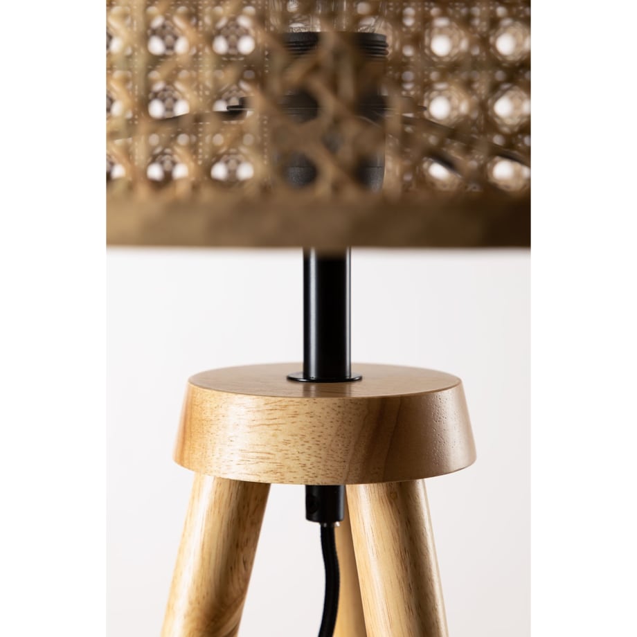 Lampa podłogowa z drewna i rattanu Tina 150 cm