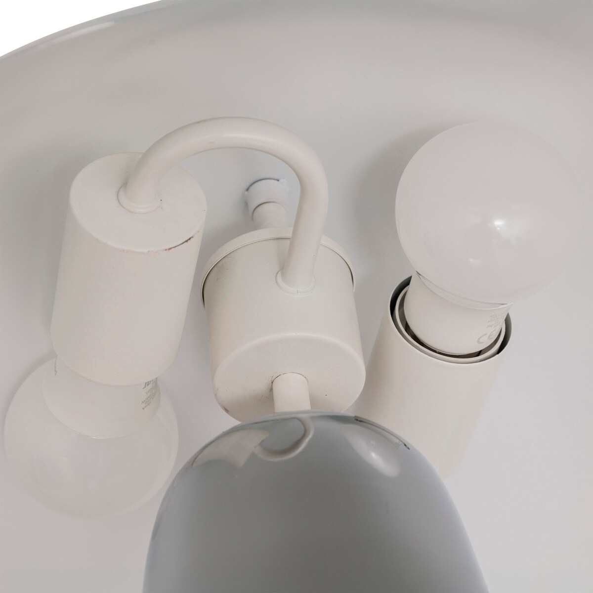 Lampa nocna grzybek OMIA, srebrna, wys. 34 cm