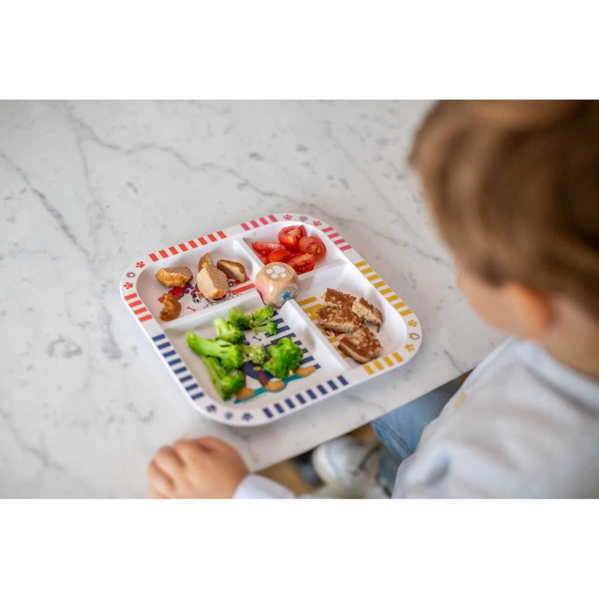 Talerz edukacyjny + kostka do gry, EASY EATER PSI PATROL, KOZIOL