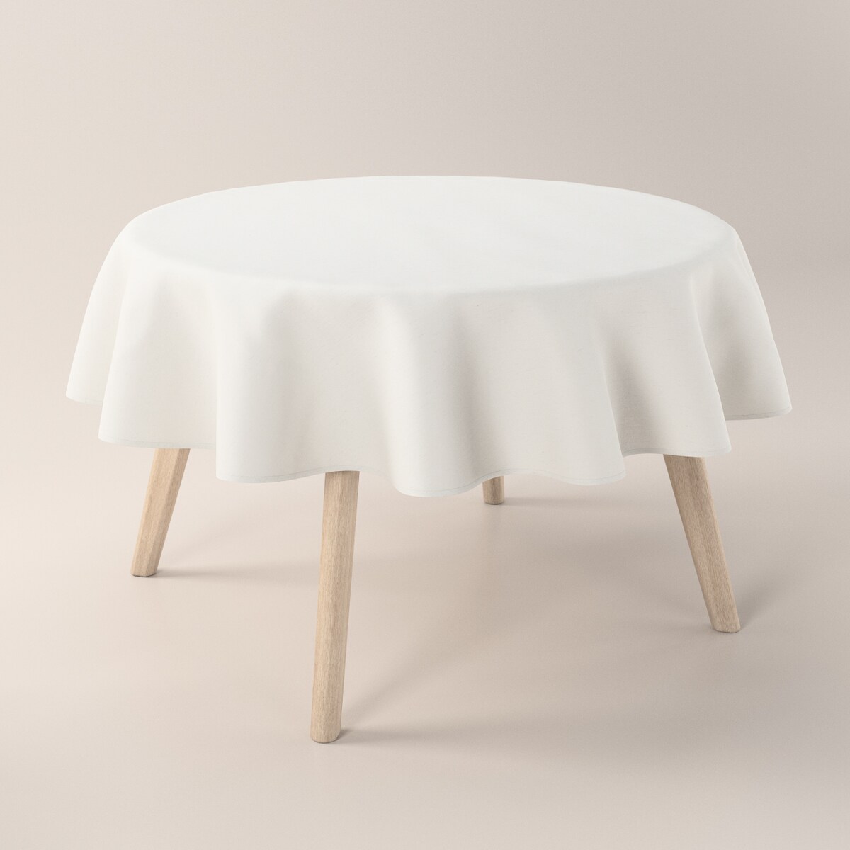 Obrus okrągły 130 x 130 cm ciepły biały