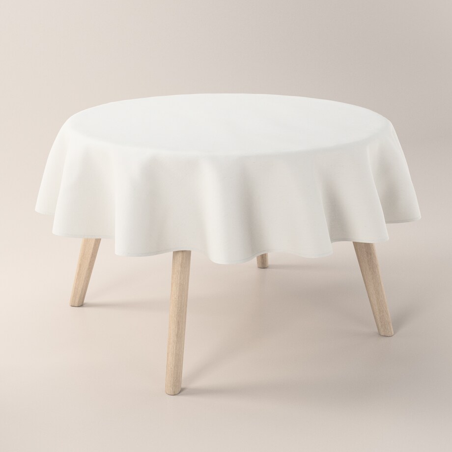 Obrus okrągły 130 x 130 cm ciepły biały