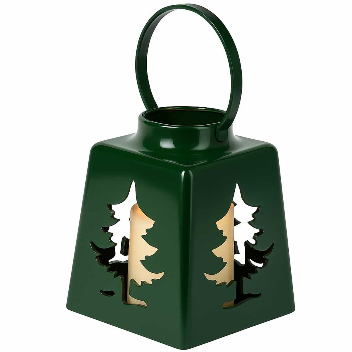 Świąteczny lampion ze świecą LED, 14 cm