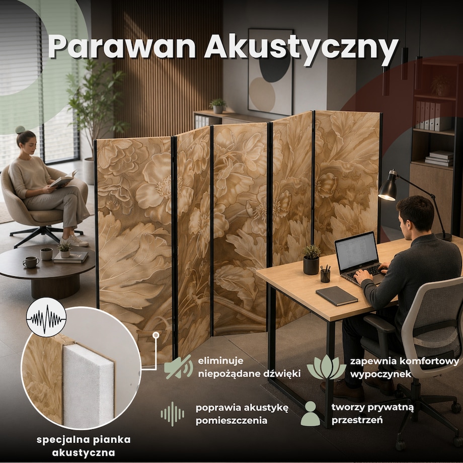 Parawan Akustyczny Labirynt Z Koralików 135x172cm