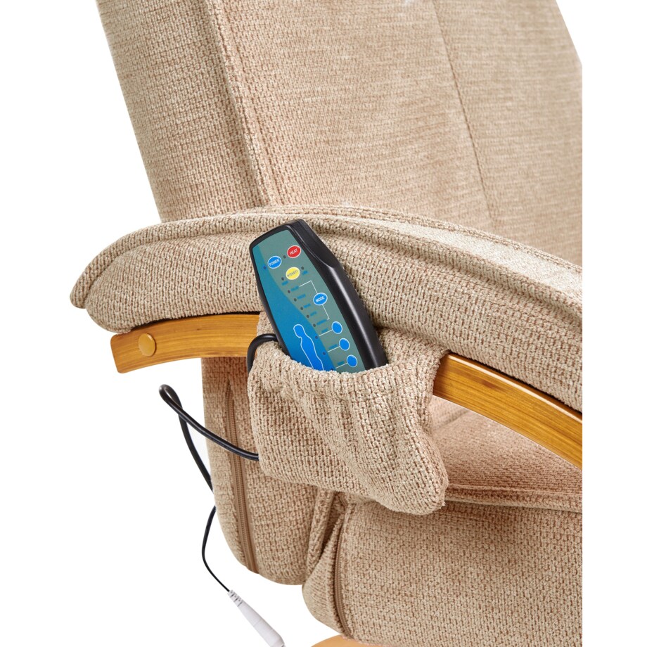 Fotel z masażem HERO Z podnóżkiem Beżowy