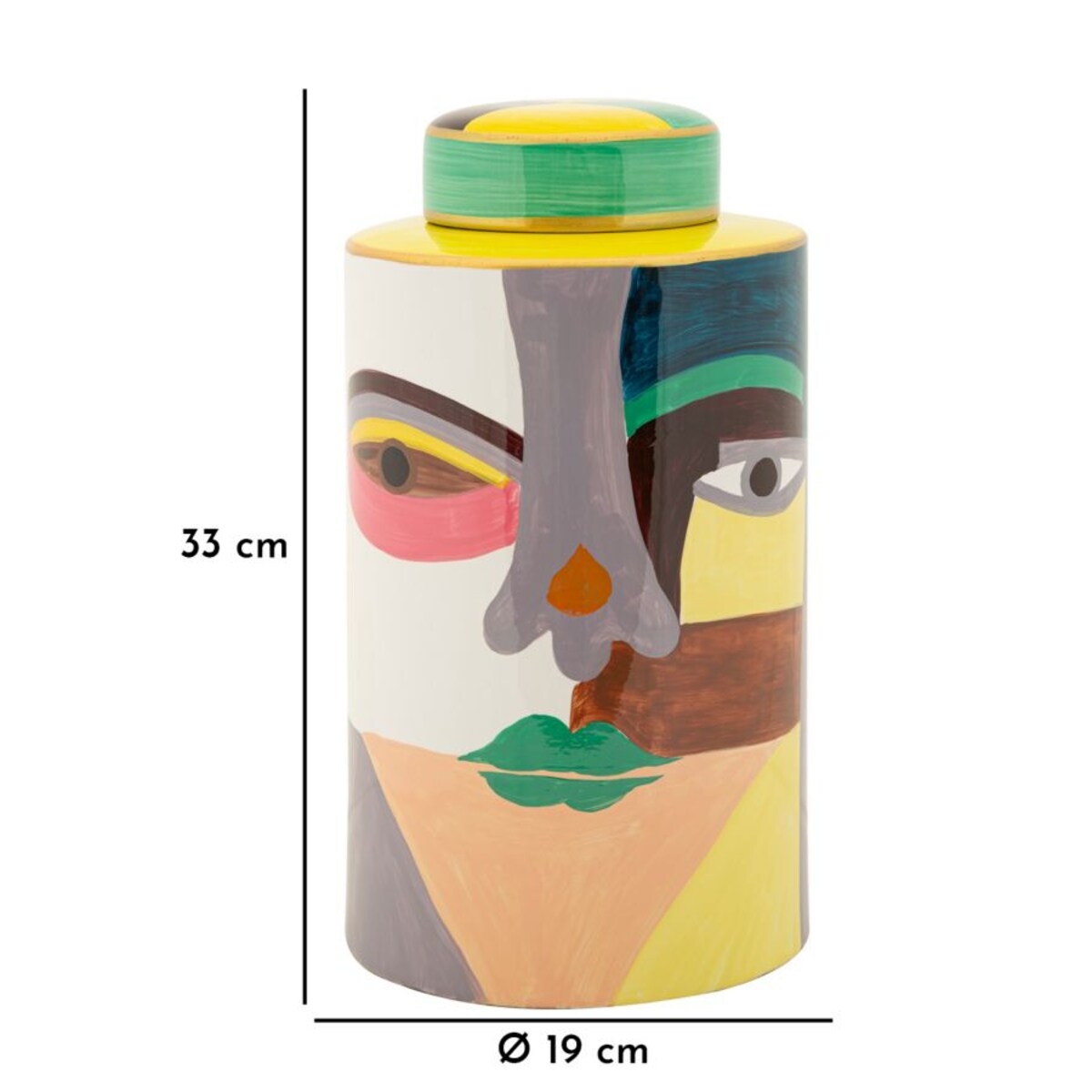 Osłonka dekoracyjna Piccassy Color Top, kolor wielokolorowy, ceramika, 19 x 19 x 33 cm, styl nowoczesny, na doniczkę do salonu, Mauro Ferretti