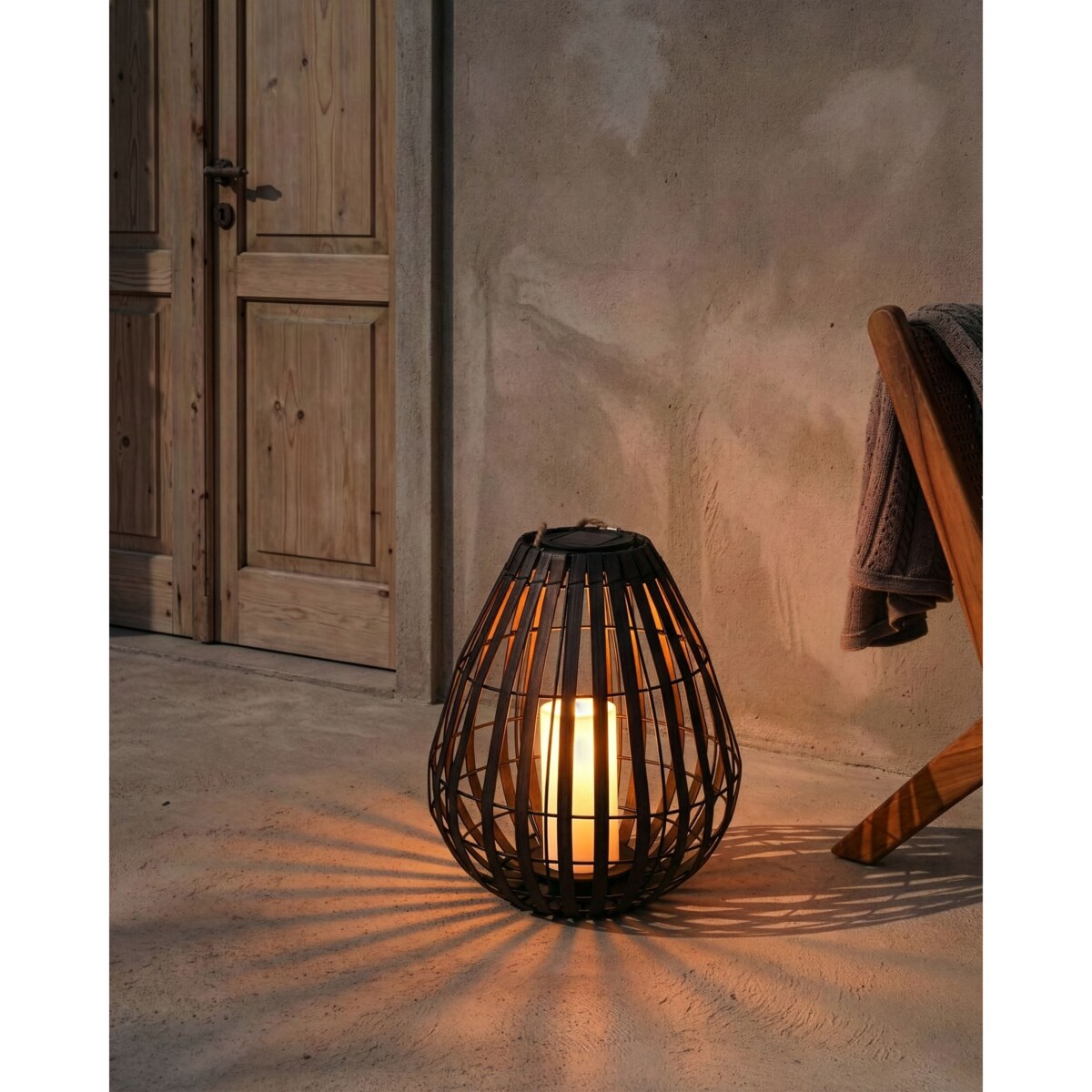 Lampion solarny LUFUPA 61 cm Ciemnobrązowy