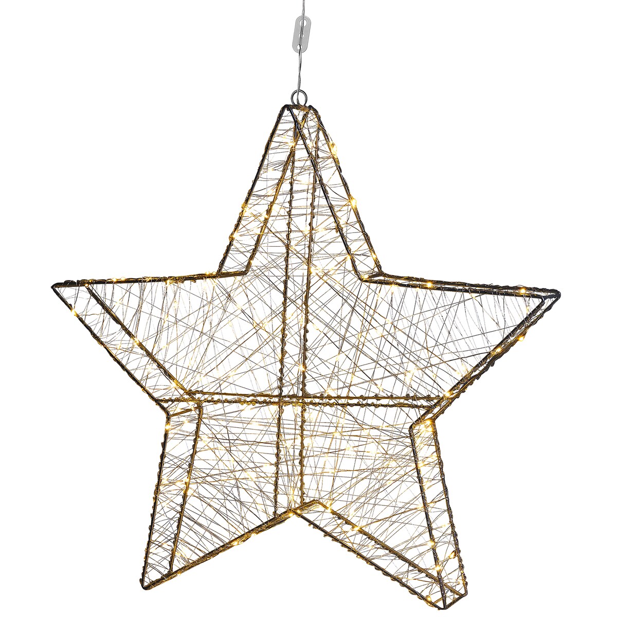 Dekoracja ogrodowa wisząca LED KURULA Gwiazda 58 cm Srebrny