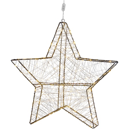 Dekoracja ogrodowa wisząca LED KURULA Gwiazda 58 cm Srebrny