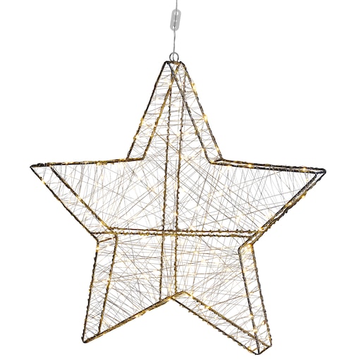Dekoracja ogrodowa wisząca LED KURULA Gwiazda 58 cm Srebrny