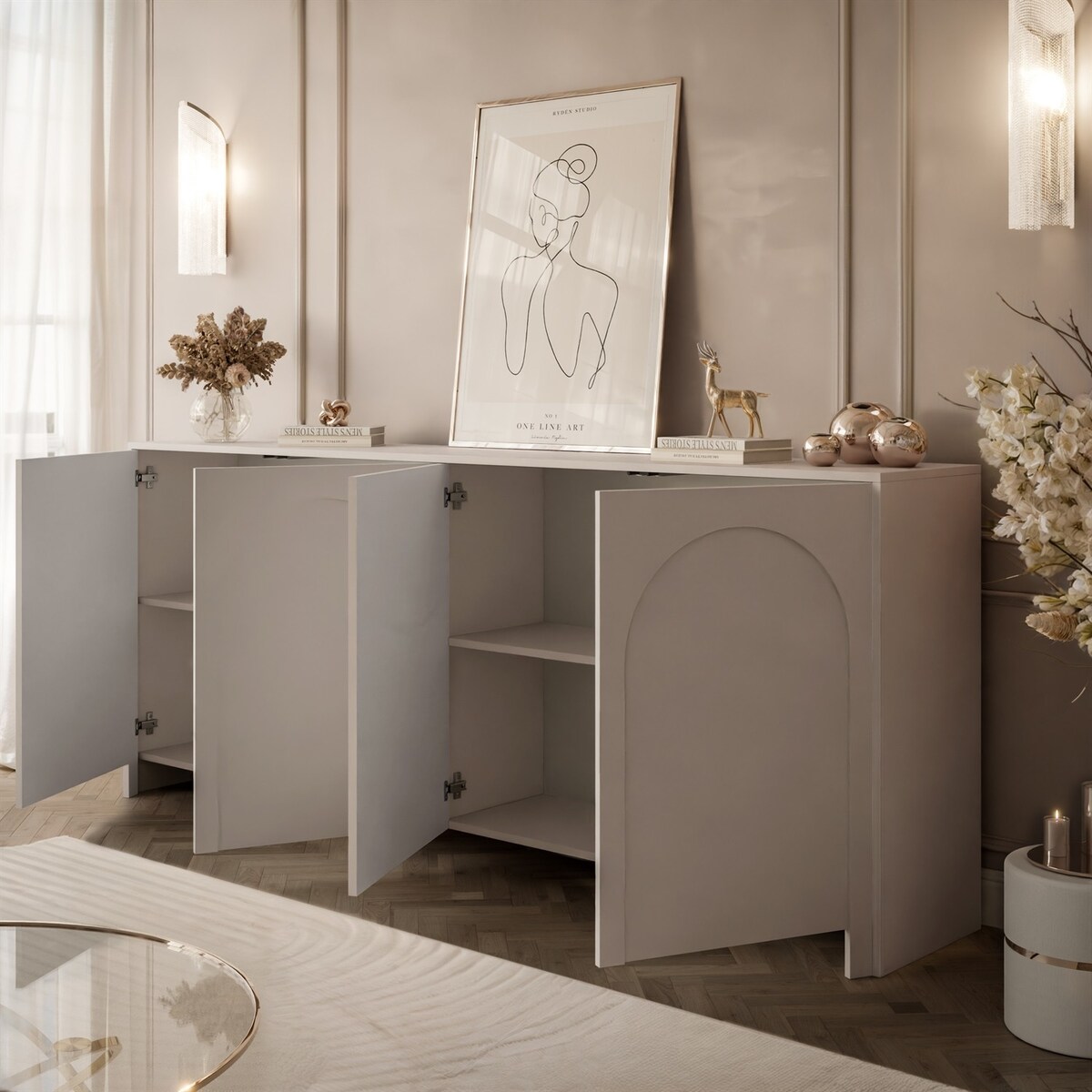 Czterodrzwiowa komoda ARIADNA, kaszmir