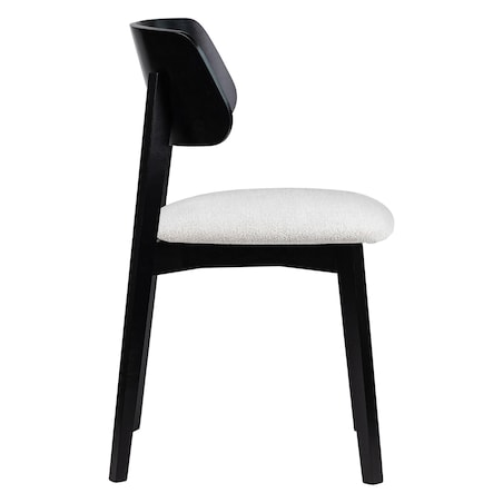 Krzesło drewniane 80x46x43 cm czarne/jasnobeżowe TOSCANIA - VI