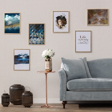 Obraz Impression 30x40cm gold&navy, 30 x 40 cm