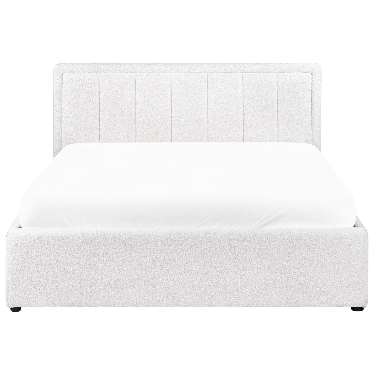 Łóżko z pojemnikiem MONTLAUR 140 x 200 cm Boucle Biały